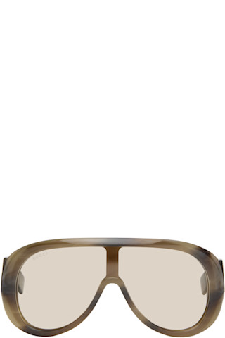 Gucci: ブラウン スクエアサングラス | SSENSE 日本