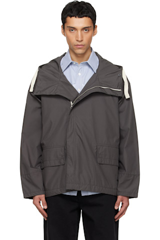 nanamica: Gray Hooded Deck Jacket | SSENSE Canada