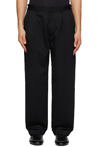 nanamica: Black Double Pleated Chino Trousers | SSENSE