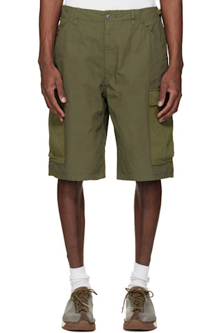 Khaki Ripstop Cargo Shorts by nanamica on Sale