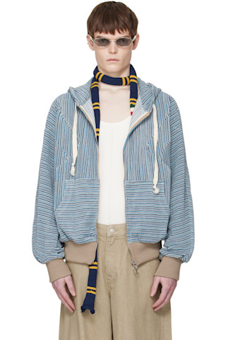 Edward Cuming: Blue Flex Hoodie | SSENSE