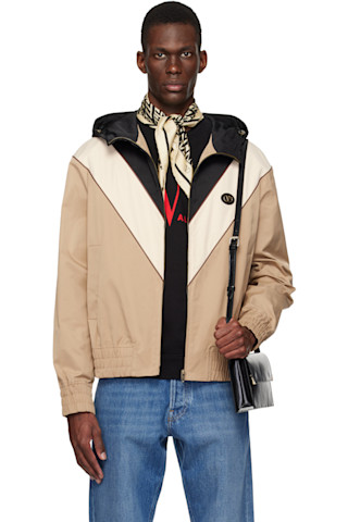 Valentino: Beige VLogo Signature Jacket | SSENSE Canada