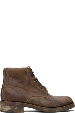 visvim: Brown Virgil Folk Boots | SSENSE