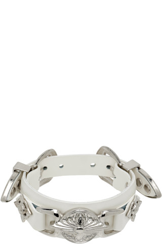 Toga Pulla: Double Buckle Leather Bangle Bracelet | SSENSE