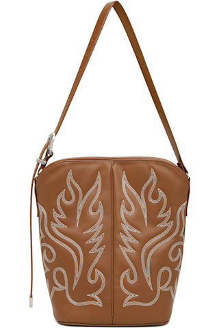 Toga Pulla: Tan Western Shoulder Bag | SSENSE