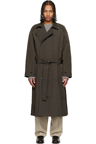 LE17SEPTEMBRE: Brown Crisp Raglan Trench Coat | SSENSE