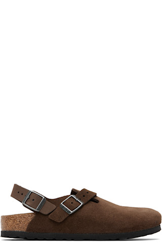 Birkenstock: Brown Narrow Tokio Slip-on Loafers | SSENSE display picture 1