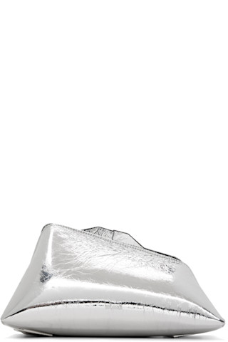 The Attico: Silver '8.30 PM' Oversized Clutch | SSENSE