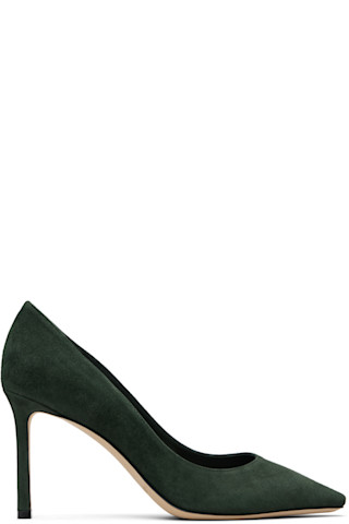 Green Romy 85 Heels by Jimmy Choo on Sale