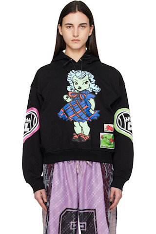 Chopova Lowena: Black Cry Baby Hoodie | SSENSE