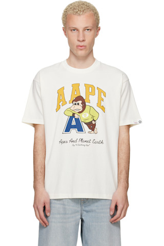 Off-White Graphic 'AAPE' T-shirt by AAPE by A Bathing Ape on Sale