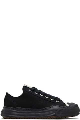 Maison MIHARA YASUHIRO: Black 'Hank' OG Sole Canvas Low-Top