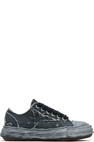 Maison MIHARA YASUHIRO: Black 'Peterson23' OG Sole Ripped Overdye