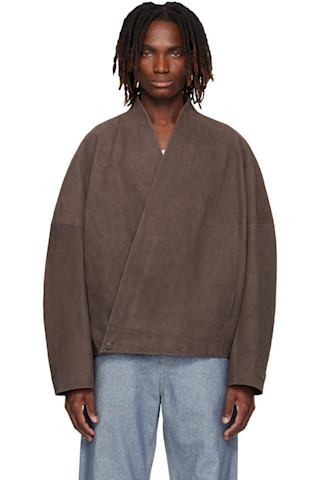 JACQUEMUS LE PAYSAN ウールシャツ ダークカーキ 44 タグ付 261553M181000_1.jpg