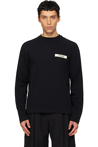 JACQUEMUS: ブラック 'The Gros Grain long-sleeve' Tシャツ | SSENSE 日本
