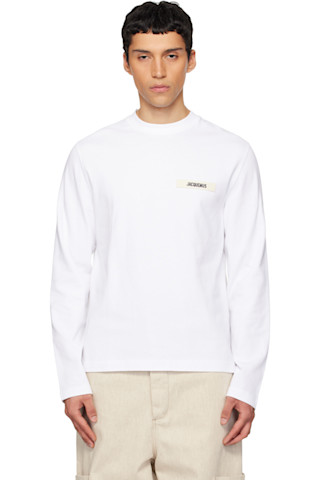 JACQUEMUS: ホワイト 'The Gros Grain long-sleeve' Tシャツ | SSENSE 日本