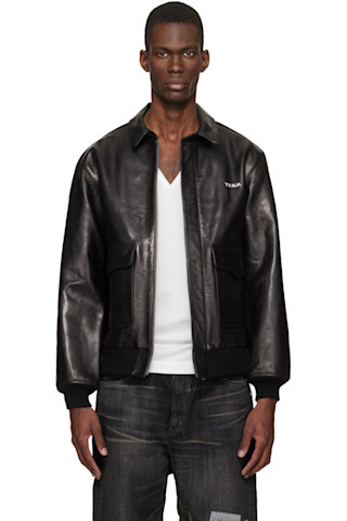 neighborhood✖️Yohji Yamamoto レザーライダース　XL YOHJI YAMAMOTO: Black Neighborhood Edition Leather Jacket | SSENSE