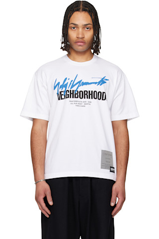 YOHJI YAMAMOTO: ホワイト Neighborhoodエディション SS-2 Tシャツ