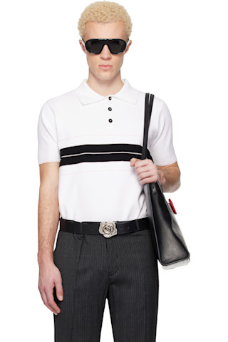 トップス ERNEST W. BAKER PIN STRIPE POLO b*o様 ERNEST W. BAKER PIN STRIPE POLO Ernest W. Baker: White & Black