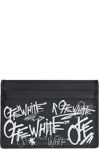 Off-White: ブラック ロゴ カードケース | SSENSE 日本