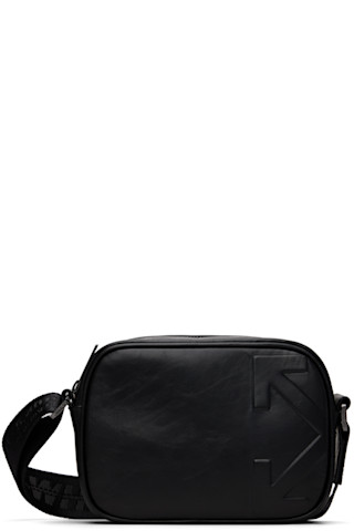 Off-White: ブラック Heritage Camera レザーバッグ | SSENSE 日本