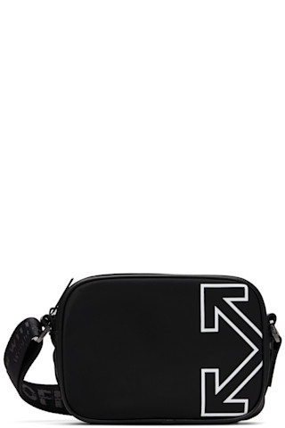 Off-White ボディバッグ ブラック ストライプ Off-White: ブラック Heritage カメラバッグ | SSENSE 日本