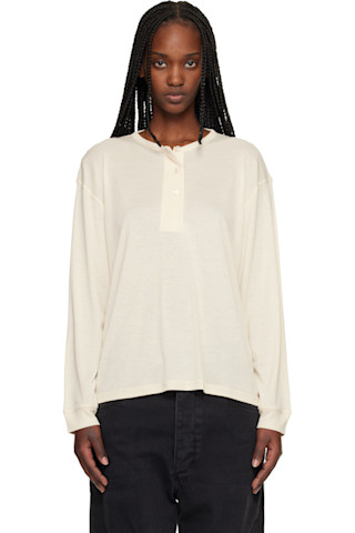 Beige Rutas Jersey Henley by Studio Nicholson on Sale