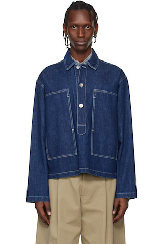 Studio Nicholson: Indigo Aaron Levine Edition York Popover Denim