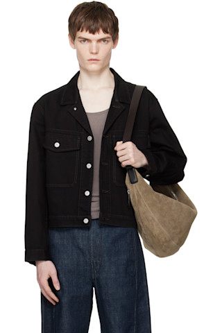 LEMAIRE: ブラック デニム トラッカージャケット | SSENSE 日本