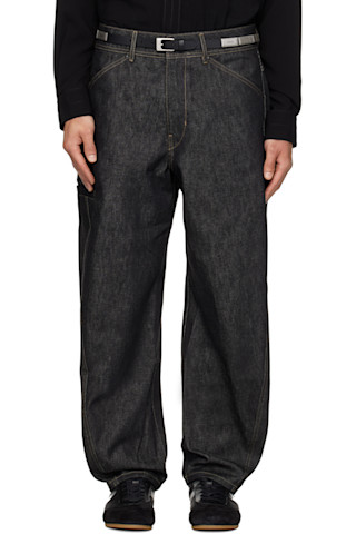 LEMAIRE: Navy Twisted Workwear Jeans | SSENSE