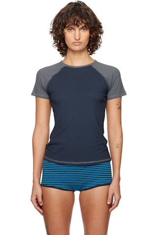 Paloma Wool: Navy & Gray Cruiff T-shirt | SSENSE