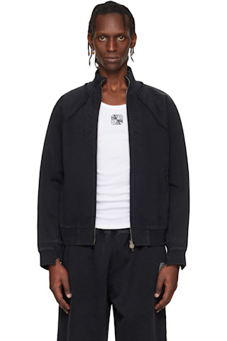 VETEMENTS: ブラック Biker Cross フィット ジップアップ トラック