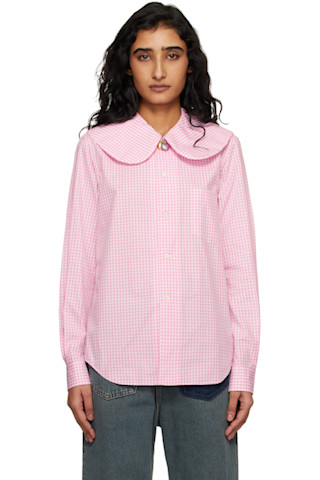 Comme des Garçons Girl: ピンク＆ホワイト コットン ポプリン