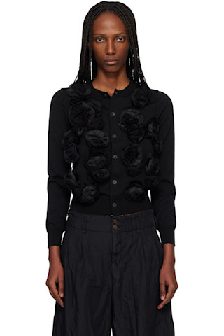 Comme des Garçons Comme des Garçons: ブラック Lambswool Jersey X