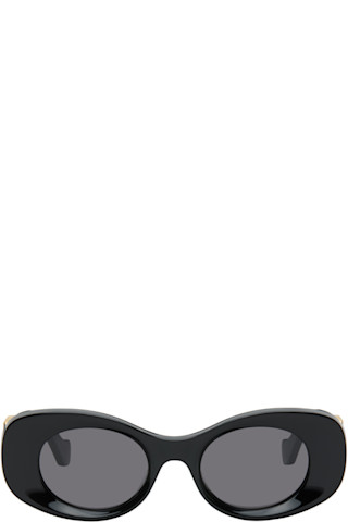 Black Beveled Oval Maxi Anagram Sunglasses
