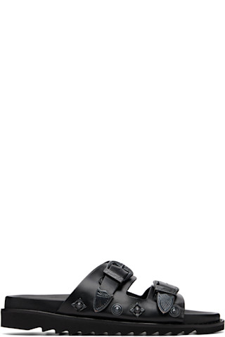 SSENSE Exclusive Black Buckle Sandals by Toga Virilis on Sale