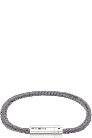 Gray 'le 7g' Nato Cable Bracelet by Le Gramme on Sale