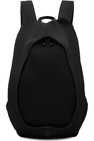 HOMME PLISSÉ ISSEY MIYAKE: Black Pleats Backpack | SSENSE
