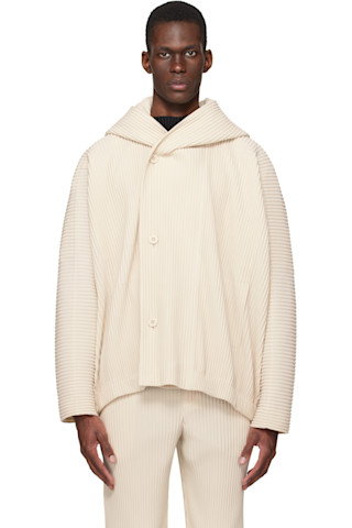 Beige Monthly Colors March Jacket by HOMME PLISSÉ ISSEY MIYAKE on Sale