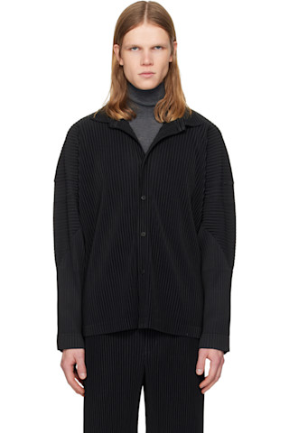 HOMME PLISSÉ ISSEY MIYAKE: Black Monthly Colors October Shirt | SSENSE HOMME PLISSÉ ISSEY MIYAKE: Black Monthly Colors October Shirt | SSENSE