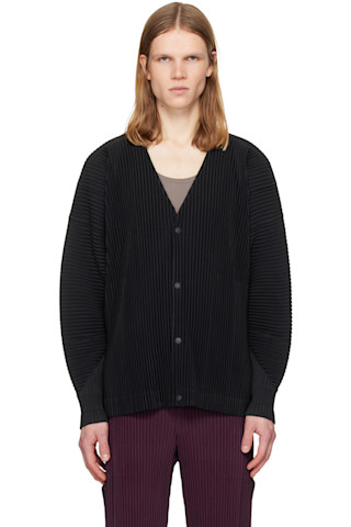 HOMME PLISSE ISSEY MIYAKE　カーディガン HOMME PLISSÉ ISSEY MIYAKE: Black Monthly Colors October Cardigan