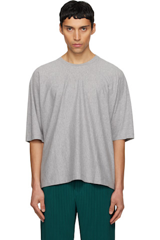 HOMME PLISSÉ ISSEY MIYAKE: Gray Release-T Basic T-shirt | SSENSE