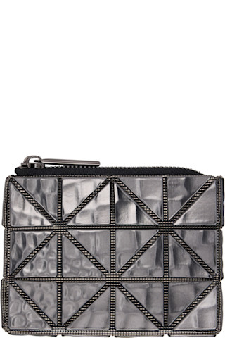 BAO BAO ISSEY MIYAKE: Gunmetal Cassette Wallet | SSENSE