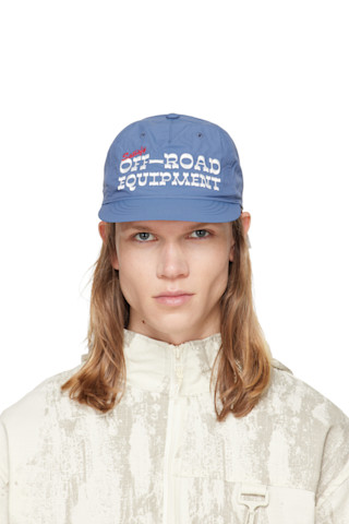 Satisfy: Blue FliteSilk 5‑Panel Pinch Cap | SSENSE Canada