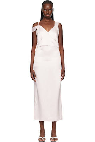 TOTEME: Pink V-Neck Slip Maxi Dress | SSENSE