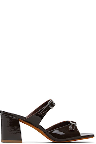 Brown Una Heeled Sandals by Maryam Nassir Zadeh on Sale