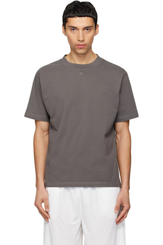 Courrèges: グレー Twisted Logo Tシャツ | SSENSE 日本