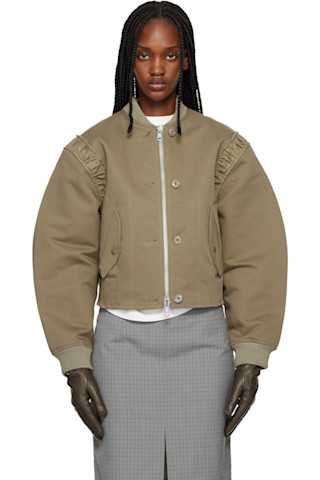 OUR LEGACY: Khaki Frill Bomber Jacket | SSENSE