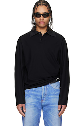 OUR LEGACY: Black Rugby Longsleeve Polo | SSENSE