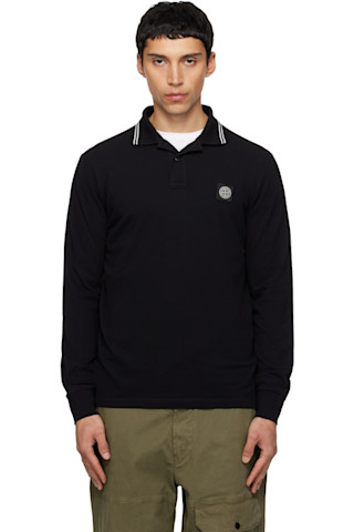 Stone Island: ブラック 2200012 Organic Cotton Piqué ポロシャツ